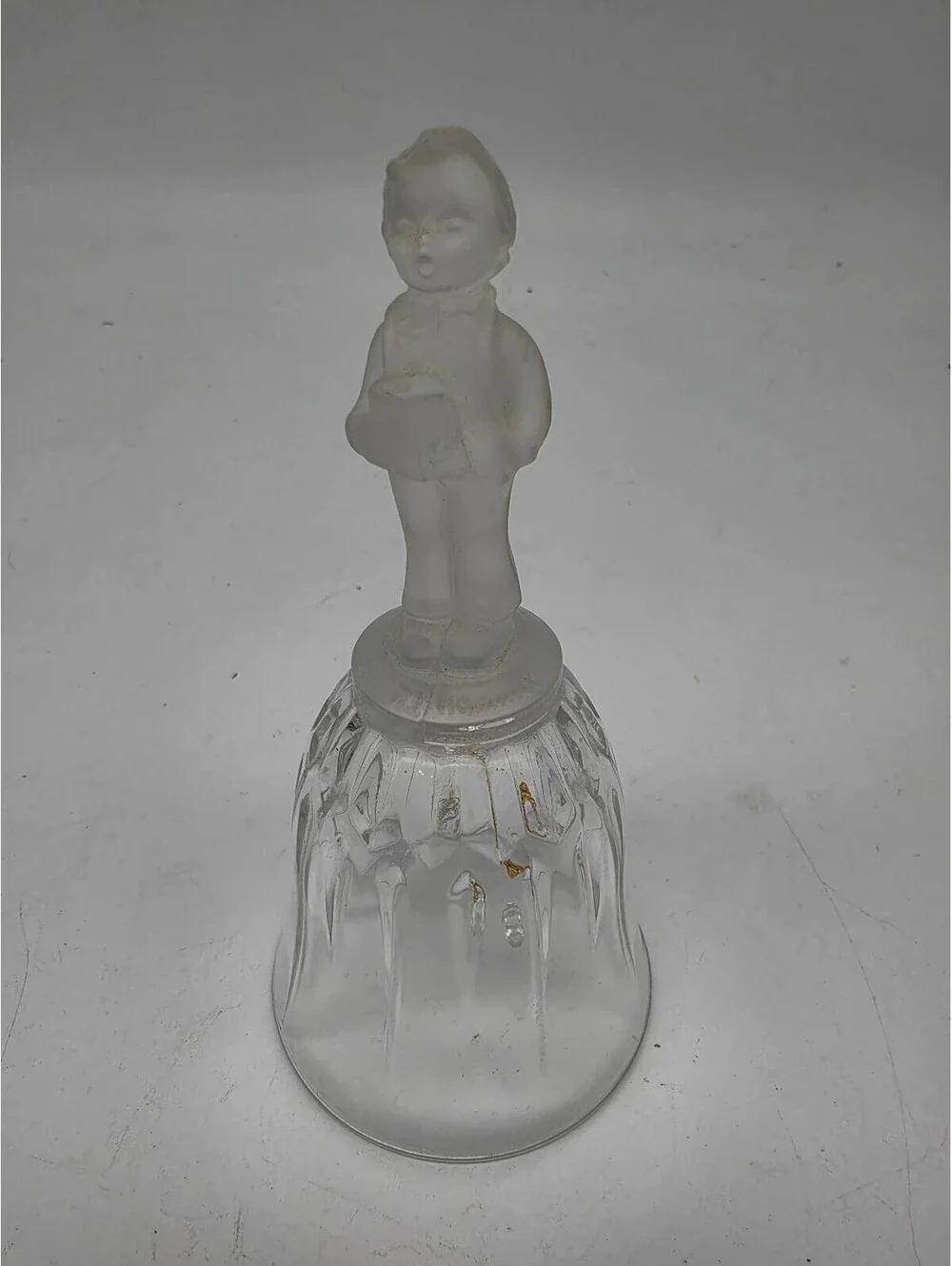 Goebel Glass Bell Figurine with Boy Holding Book